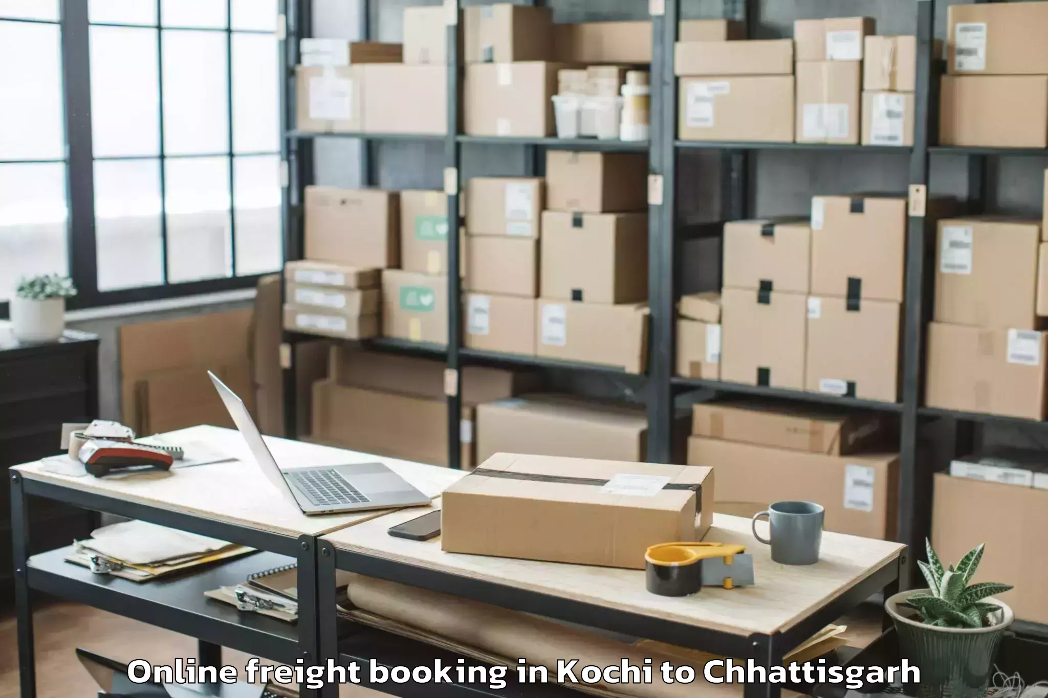 Reliable Kochi to Pandariya Online Freight Booking